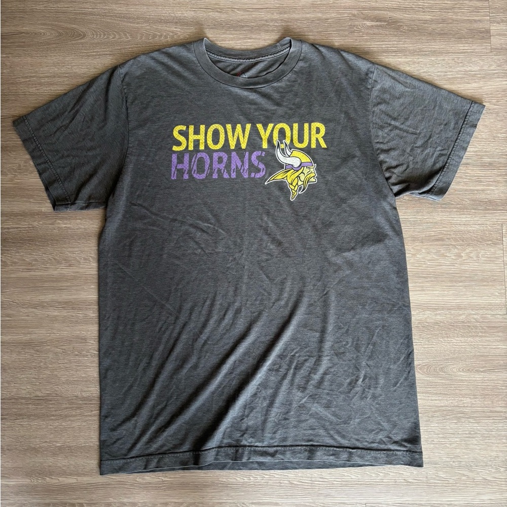 Majestic Gray Tee with Yellow and Purple Design